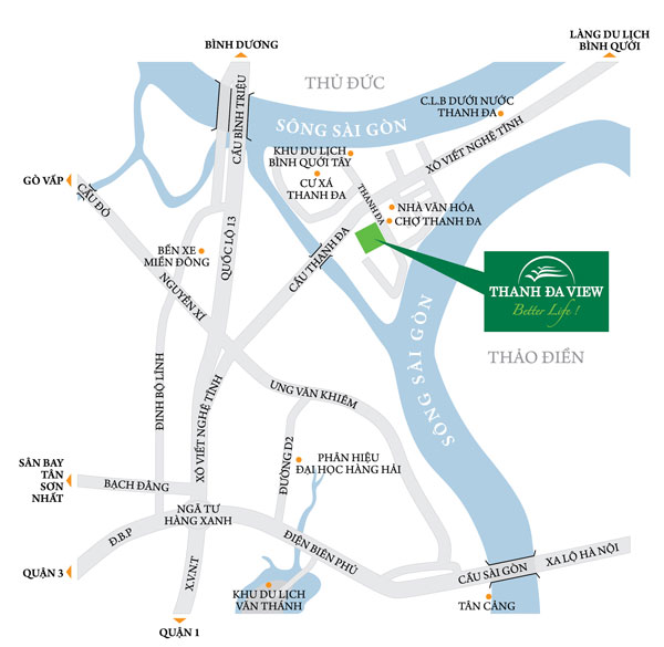 Vị trí dự án chung cư Thanh Đa