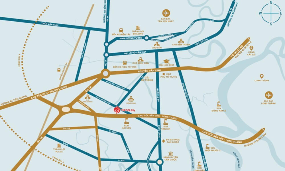 Vị trí Dự án đất nền The Sol City