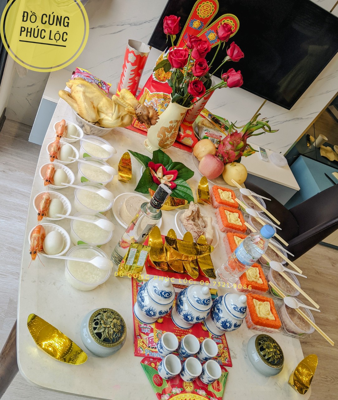 Mâm cúng về nhà mới đơn giản