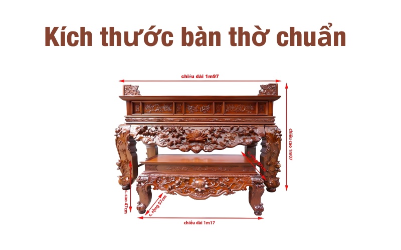 kích thước bàn thờ chuẩn